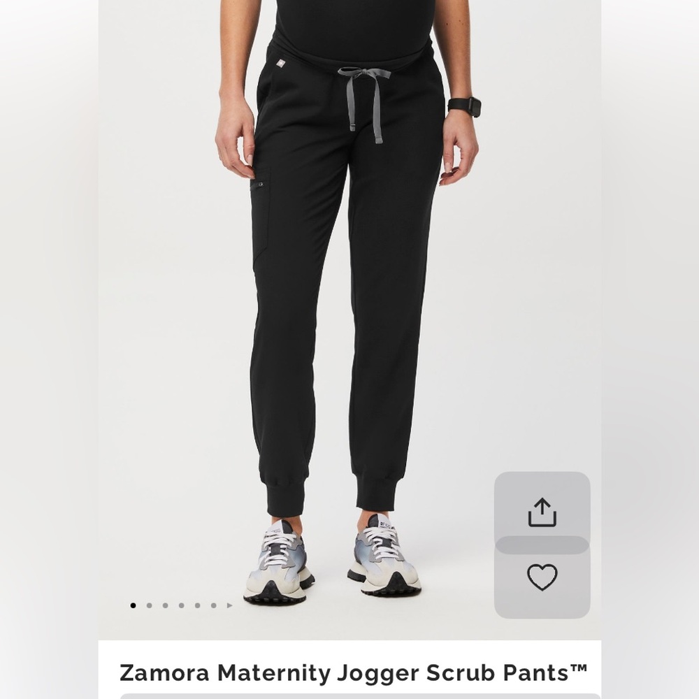 Figs scrubs black medium tall Zamora joggers
